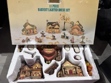 Harvest Bounty 11 Piece Harvest Lighted House Set Fall Thanksgiving picture