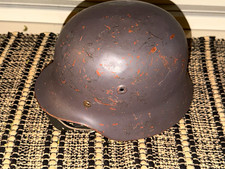 Gray Steel Military Surplus Helmet w/ Leather Liner - Militaria picture