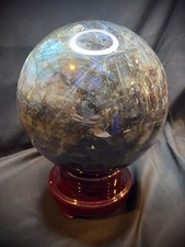 Jumbo Gorgeous Labradorite Sphere With Stand 6.7 Kg /14lbs 12oz picture