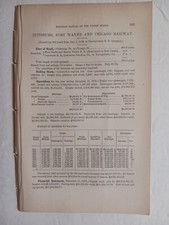 1875 Train Report PITTSBURGH FORT WAYNE & CHICAGO RAILWAY New Castle Railroad PA picture