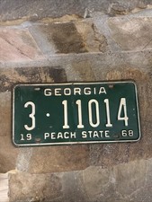 1968 Georgia License Plate Tag Vintage Original 3 11014 Chatham County picture