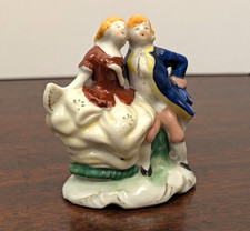 Vintage Occupied Japan Porcelain Courting Couple Figurine Hand Painted 4in picture