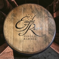 Bourbon Barrel Head Sign Eagle Rare Rustic Home Bar Decor Man Cave Wall Art picture