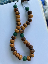 VINTAGE ESTATE wood bead necklace picture