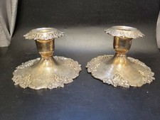 Set of 2 Beautiful Sheffield Reproduction 5583 Silverplate Candlestick Holders picture