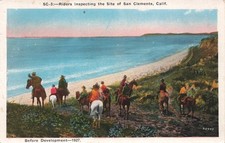 1927 San Clemente California Before Development Riders Inspect Site Postcard picture