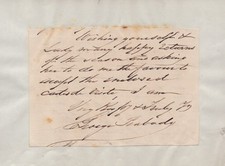 GEORGE PEABODY - AUTOGRAPH NOTE SIGNED picture