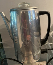 Vintage 9 Cup Aluminum Electric Percolator Pot Coffee Maker Dominion Works picture