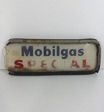 VTG Original Mobilgas SPECIAL Glass Insert Pump Plate Used REPAINTED “S” - READ picture