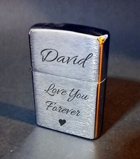 Genuine Zippo Brushed Chrome 200 /  Custom Engraved with Choice of Text / New picture