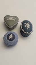 Collection Wedgewood Jasperware Trinket Boxes Lot Of 3 picture