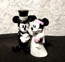 DISNEY VINTAGE MICKEY & MINNIE MOUSE WEDDING CAKE TOPPER 5.5 INCHES FIGURINE NEW picture