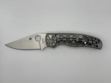 Spyderco Edgerati CPM-S30V Satin Plain Blade Gray Aluminum Handles C266 No Box picture