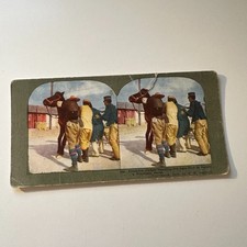 Frederick Villiers Teaching Jap A Fractious Horse Antique Stereoview Card 5H6-1 picture