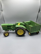 Vintage 1/16 Green John Deere 5020 Ertl Diesel Toy Tractor With Trailer picture