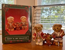 Rare 1993 Vintage Teddy & Me Collection Two Bears Figurine W/Original Box picture