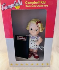 2004 Campbell Soup Kid Bank Chalkboard Girl Chef w/ Box Walmart Exclusive picture