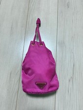 PRADA Women Bag Nylon Drawstring Pouch Pink VHTF Designer Collection Popular Pro picture