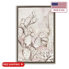 Stupell Industries 'Oasis Guardian Cacti'| Floating Frame Canvas Art picture