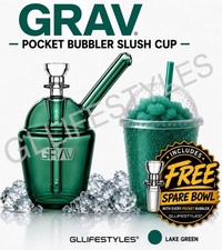 GRAV Slush Cup Pocket Bubbler PREMIUM QUALITY Glass Small Travel Bong Hand Pipe picture