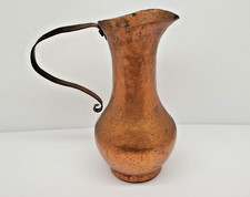 Vintage Copper Pitcher Vase Hand Hammered Original Patina Small 6
