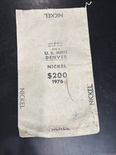 Vintage 1976 1978 U.S. Mint Denver Nickel Coin $200 Canvas Cloth Bag picture