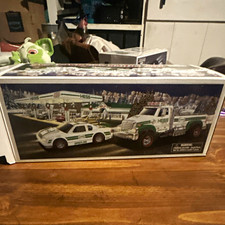 Hess 2011 Toy Truck & Racers Gas & Oil Green/White in Original Box picture