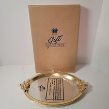 NOB Vintage Avon Gift Collection Vanity Tray Mirror Beautiful Goldtone 14