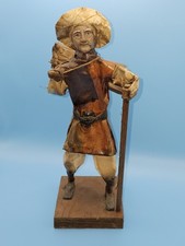 Vtg Paper Mache Man with Bundle on Back Mexican Folk Art Figurine 12