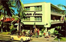 Waikiki Terrace Apartment Hotel Honolulu Old Cars Hawaii Chrome Postcard 1950s picture