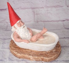 Vintage 1979 Unieboek B.V. Gnome Taking Bath Bathtub Figurine Rare picture