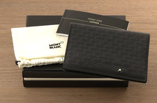 Rare Vintage 2019 Montblanc Leather Passport Case Black Made in Italy picture