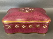 Vintage Porcelain Toyo Trinket Box with Lid  and Pink Cloisonne  Flowers  on Top picture