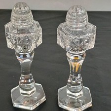 Vintage Imperlux World's Finest Lead Crystal Salt Pepper Shakers 5.25