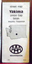 1988 AAA Street Map of Yakima, Washington picture