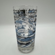 VTG Port Everglades FL Souvenir Glass MCM Fort Lauderdale Tumbler Bar picture