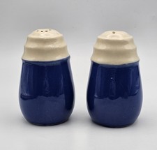 VTG Salt Pepper Shakers Universal Potteries Blue Bell Modern Farmhouse Retro '50 picture