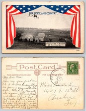 Vintage 1917 WWI Era Army Flier Biplane Patriotic Postcard Prairie View TX picture