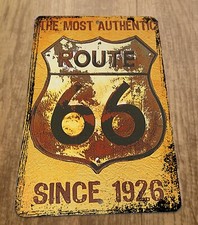 Authentic Route 66 Since 1926 Vintage 8x12 Metal Wall Car Sign Garage Poster picture
