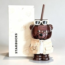 New Starbucks Character Series Shanghai Exclusive 2026 Black Bear 16oz Glass Cup picture