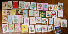 42 Unused Vintage All Occasion Greeting Cards Circa 1950's Most w Envelopes picture
