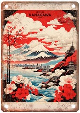 Vintage kanagawa Japan Retro Look Travel Poster Metal Sign T3254 picture