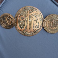 Lot of 3 Vintage Otis Elevator Co. Bronze Plaques Medallions 4
