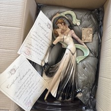 Vintage A. Santini Art Deco Tango Dancers Figurine Sculpture Made In Italy COA picture