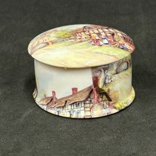 Newhall Staffordshire Bone China Trinket Box English Countryside Picture Box picture