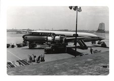 Vintage Photo 1956 United Airlines Douglas DC-6B Plane Texaco Fuling Truck USA picture