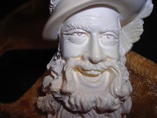 🔴UNSMOKED ARTIST ISMAIL OZEL MEERSCHAUM PIPE HAPPY CAVALIER HEAVY FACIAL DETAIL picture