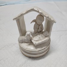 Schmid Baby Jesus and angel Music Box Plays Silent Night picture