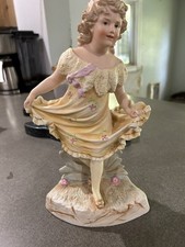 Antique Gebruder Heubach Dancing Girl Bisque Figurine 11” picture
