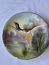 Antique Limoges Elite Hand Painted Duck Porcelain Plate Scalloped 9.25” France picture